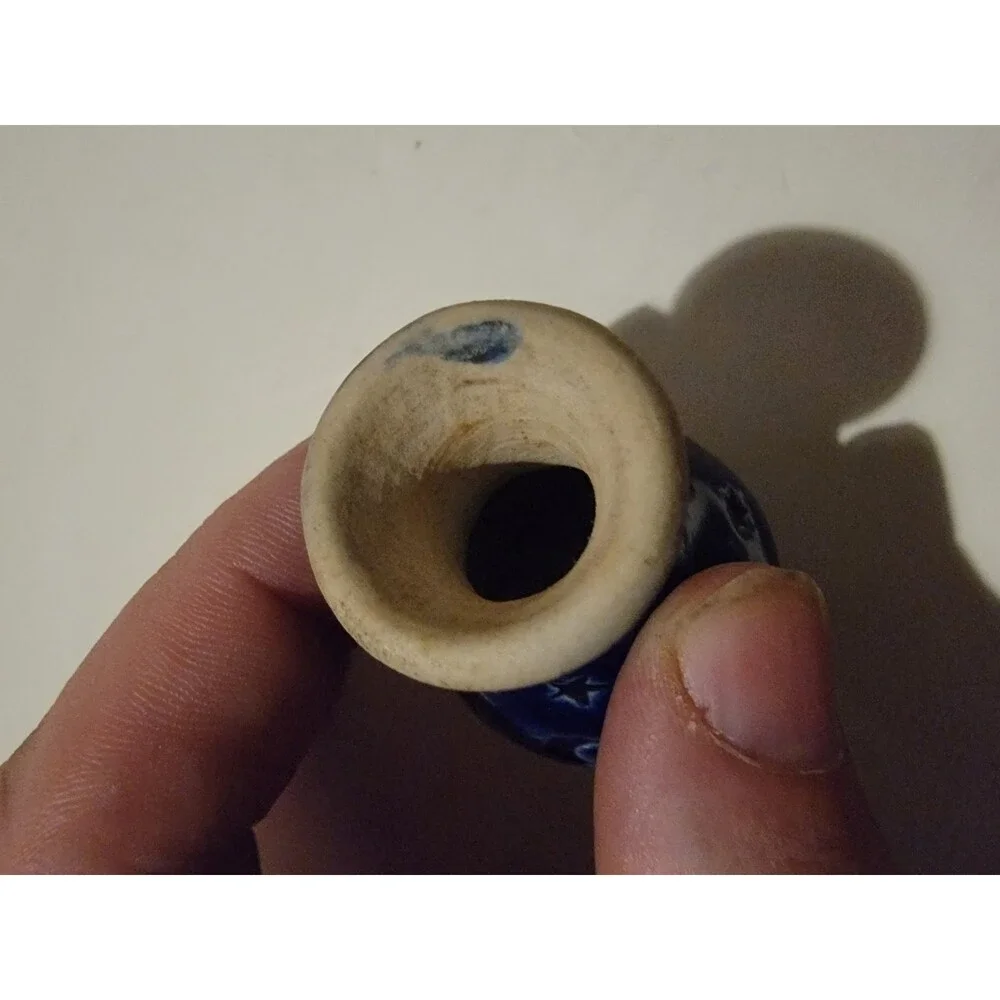 Miniature Ceramic Vase Like Candle Holder Midnight Blue Stars Mini